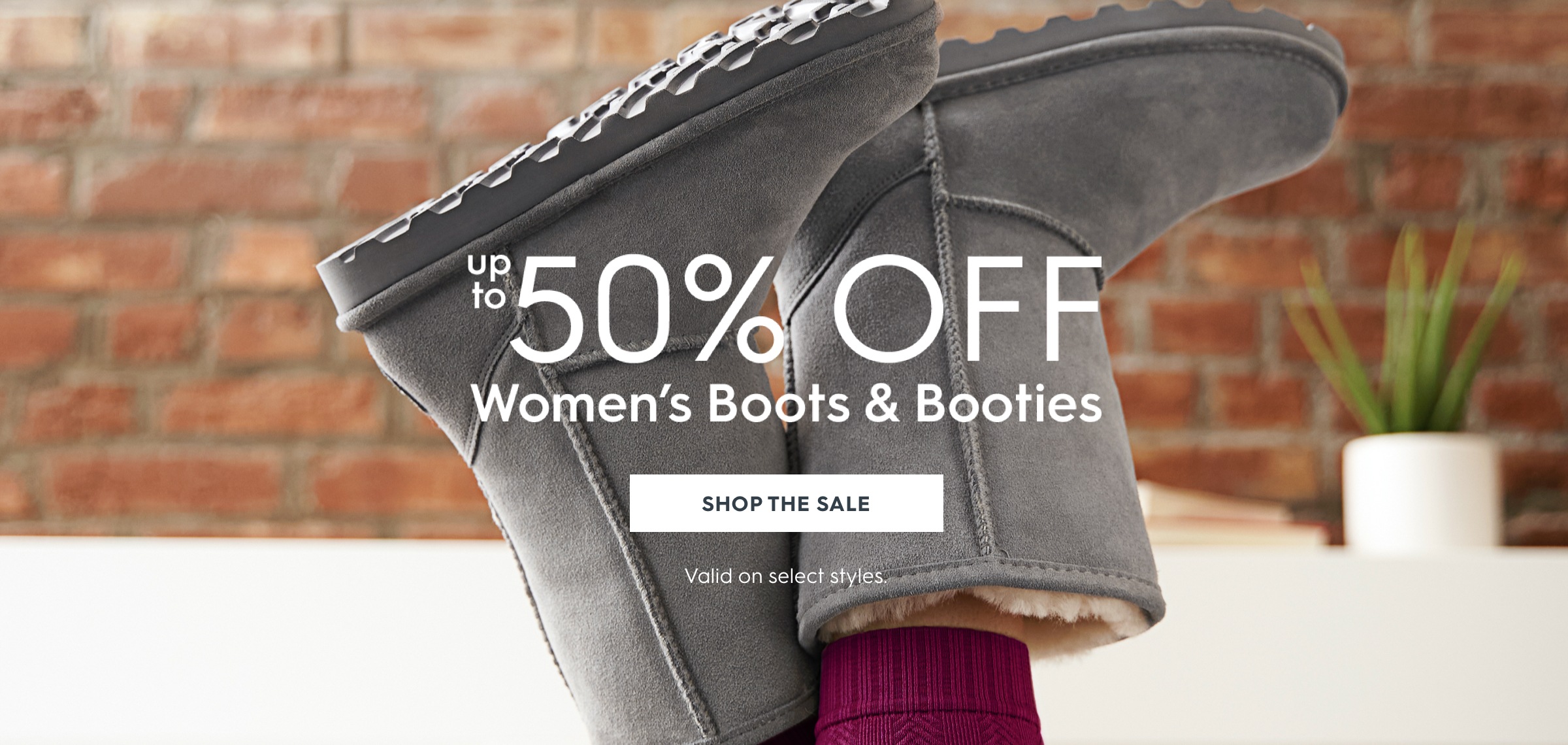 Up to 50% off women's boots & booties