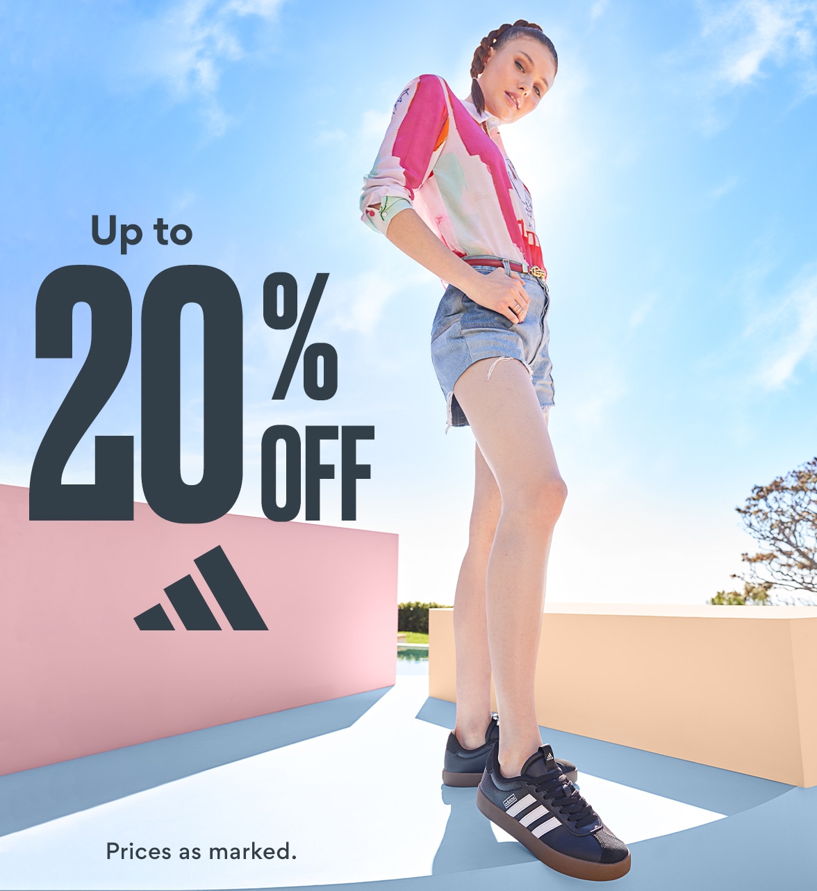 up to 20% off adidas. prices as marked