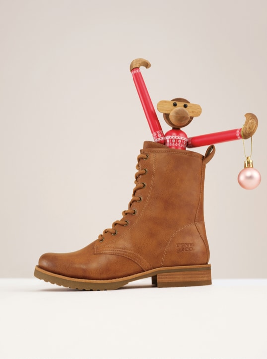 Brown laced up boots