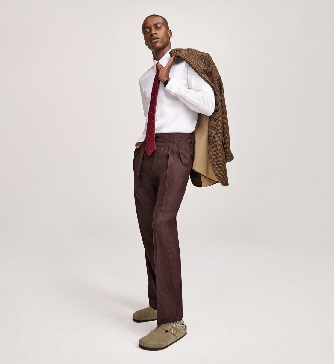 Man wearing Birkenstock clogs