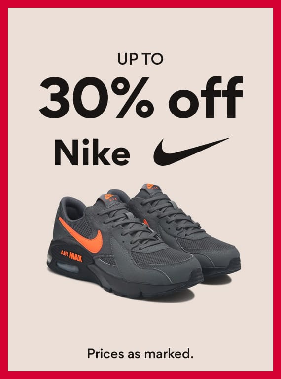 Up to 30% off Nike shoes
