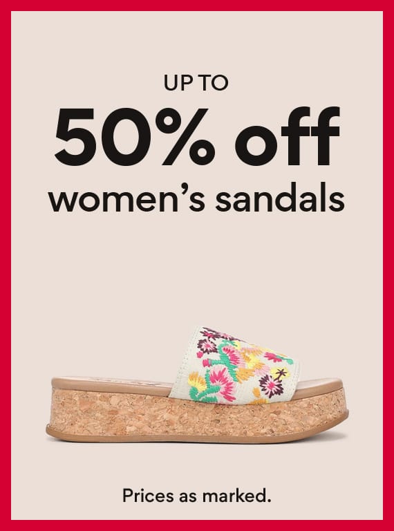 Up to 50% off womens sandals