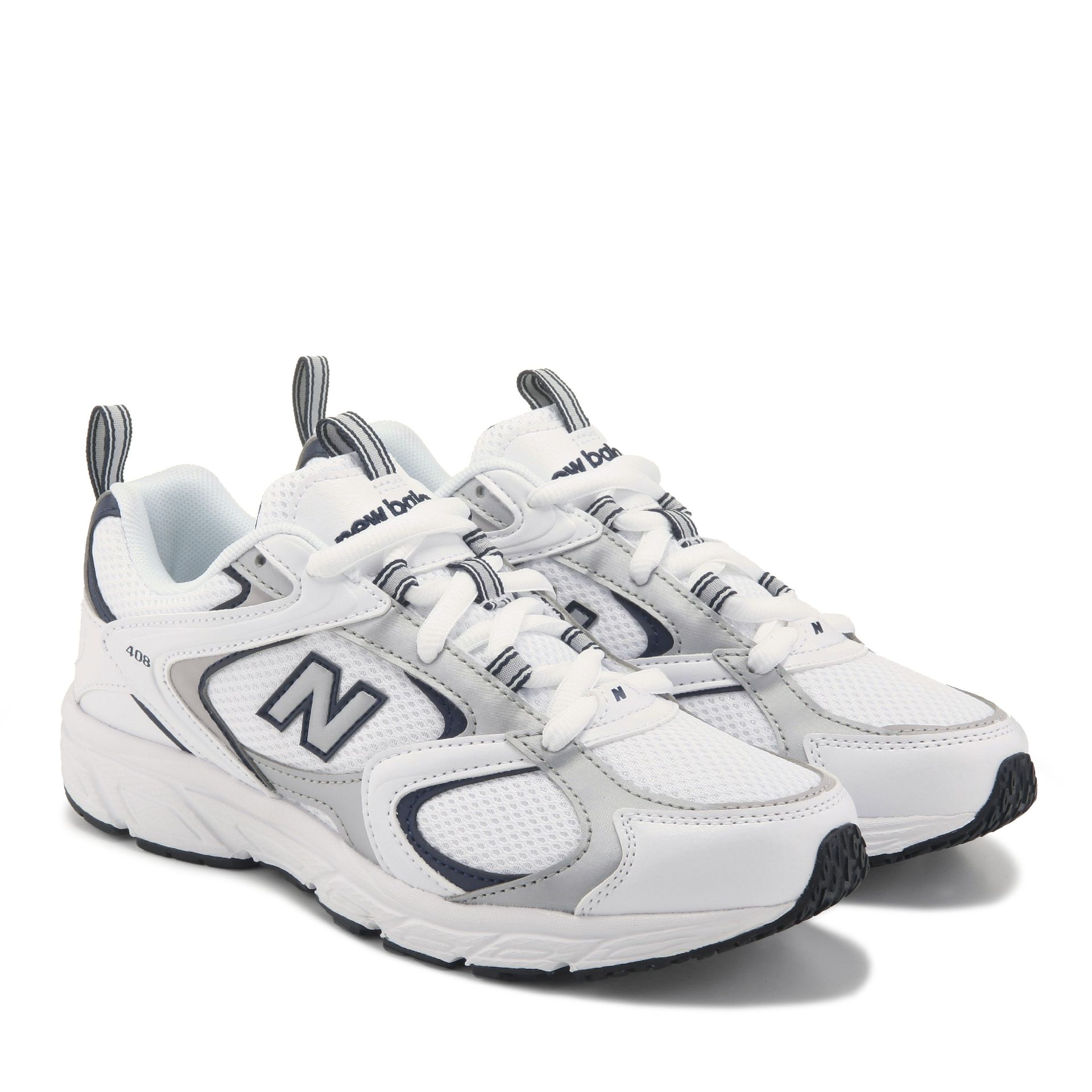 white and grey new balance y2k sneakers