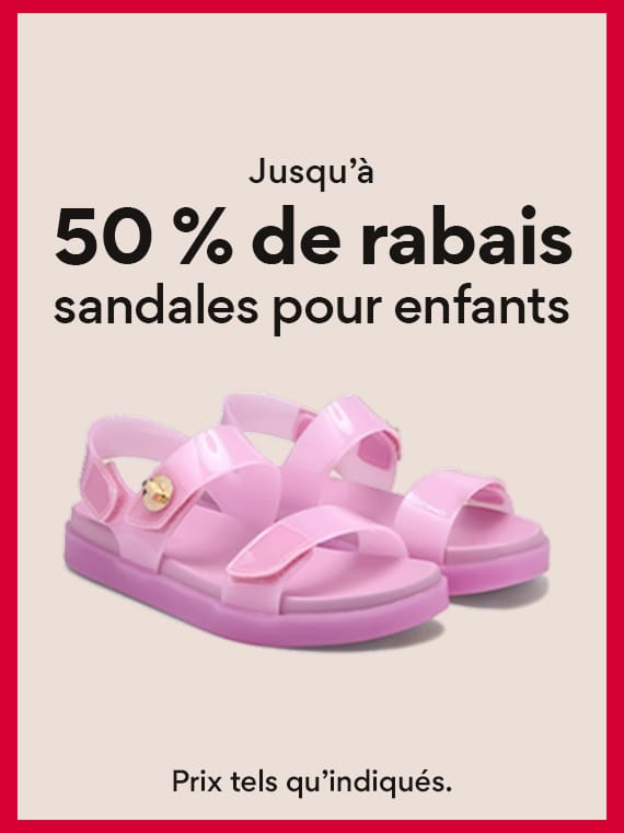 Jusqu'a 50% de rabais sandales pour enfants