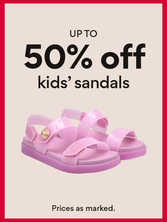 Up to 50% off kids sandals
