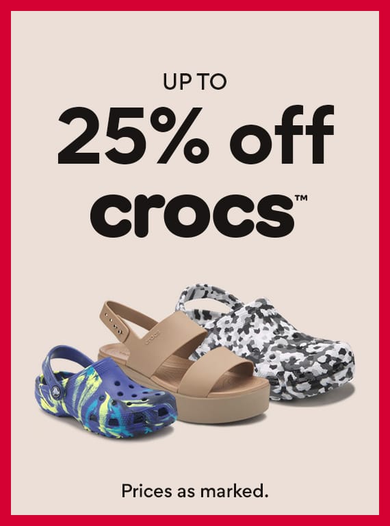 Up to 25% off Crocs