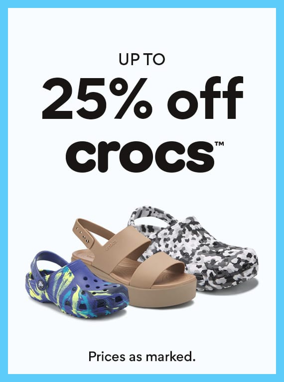 Up to 25% off Crocs
