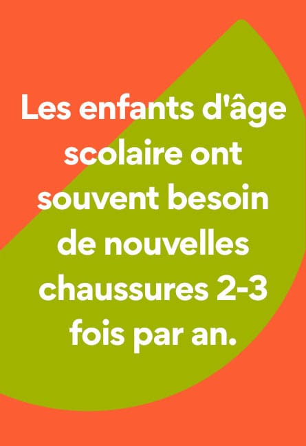 Les enfants d'âge scolaire ont souvent besoin de nouvelles chaussures 2-3 fois par an
