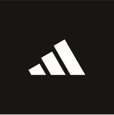 white adidas logo on black background