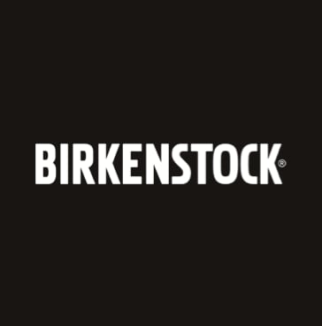 white birkenstock logo on black background