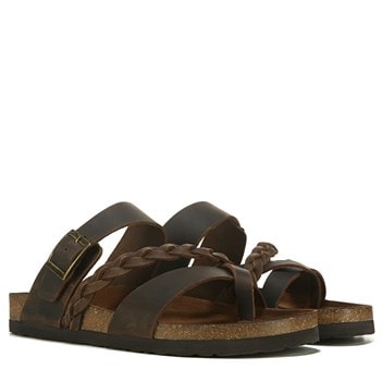 White Mountain Women's Hazy Leather Footbed Sandal | Famous