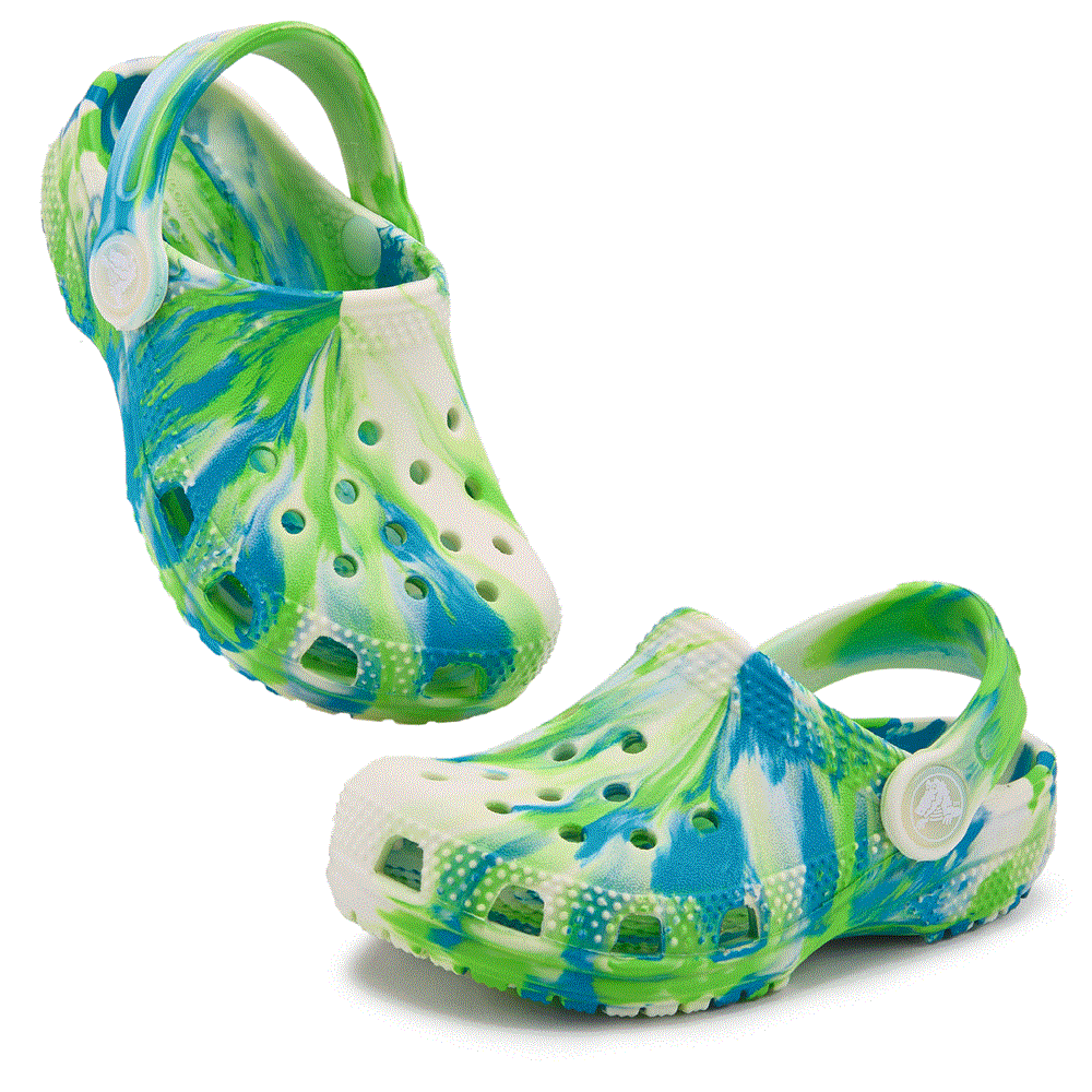 Multicolor Marbled Pastel Crocs Classic Clogs Crocs Tie Dye Blue