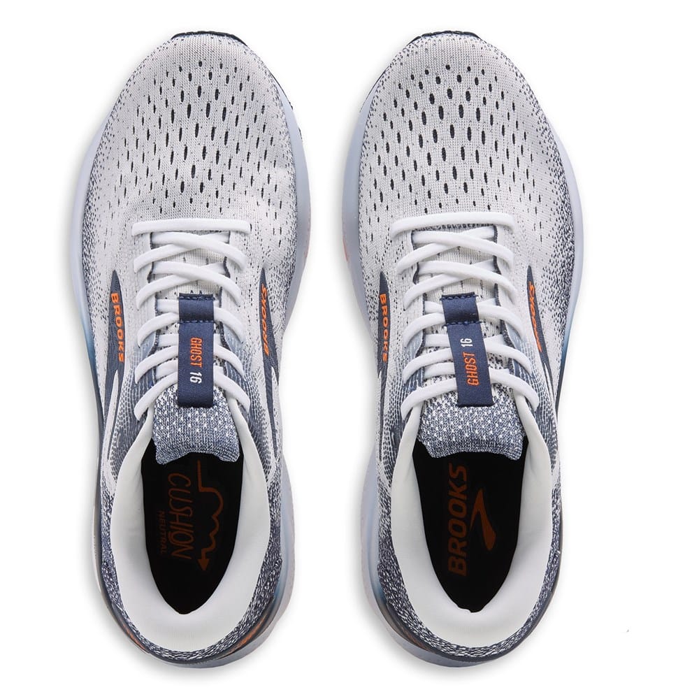 Brooks Ghost 16 Running Shoes in Light Gray, Navy and Orange Accent Brooks Men main image 4