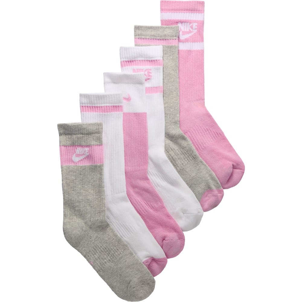 Kids' 6 Pack Medium Everyday Cushioned Crew Socks