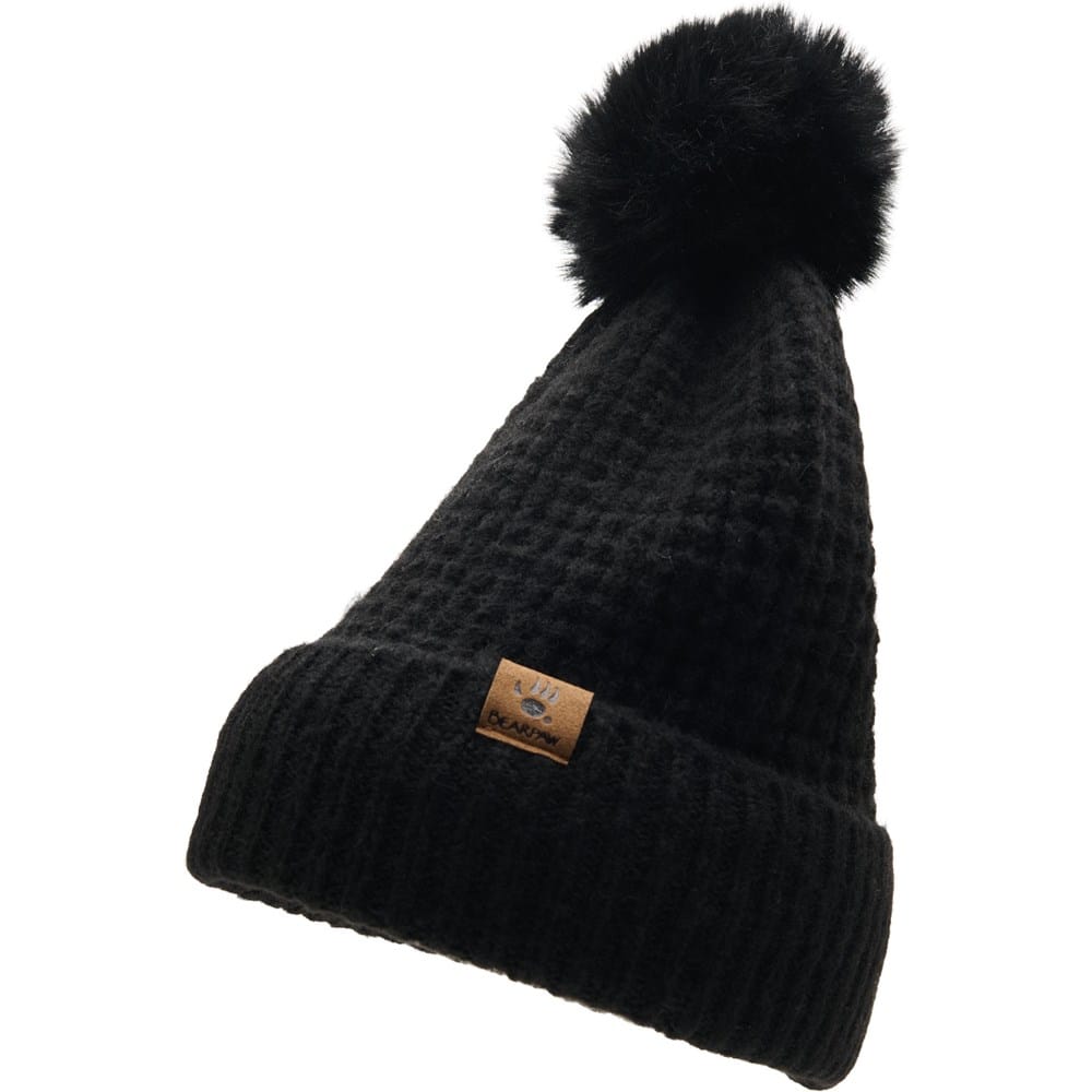 Women's Waffle Pom Cuff Beanie Hat