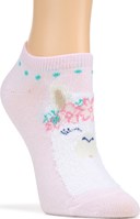 Kids' 6 Pack Llama and Floral No Show Socks - Detail