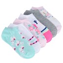 Kids' 6 Pack Llama and Floral No Show Socks - Right