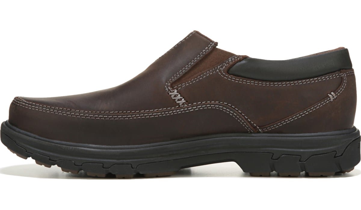 mens leather skechers slip on