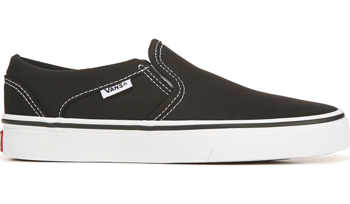 vans black asher slip on